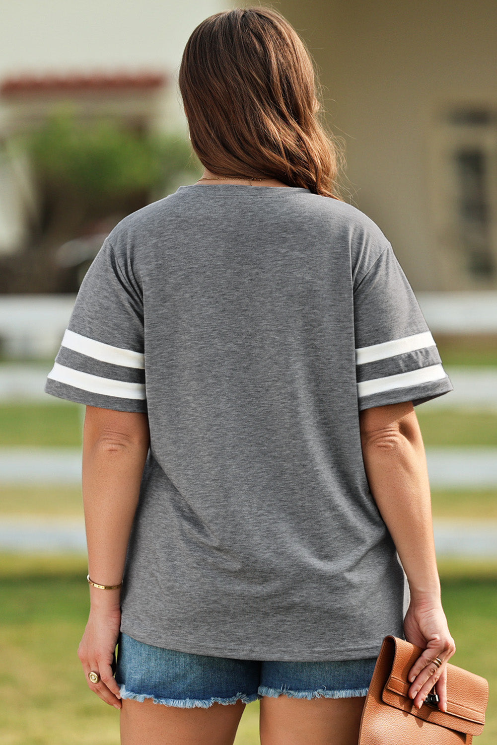 US Flag V-Neck Tee